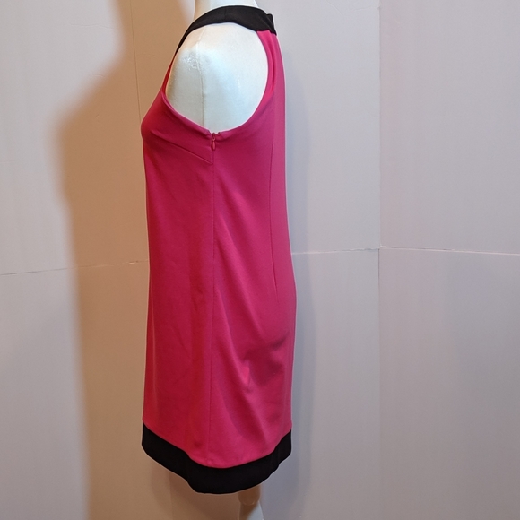 Ann Taylor Loft Women''s Dress- Size 2 Pink with Black Trim Sleeveless - Picture 5 of 7